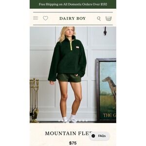 Dairy Boy Green Half-Zip Sweatshirt